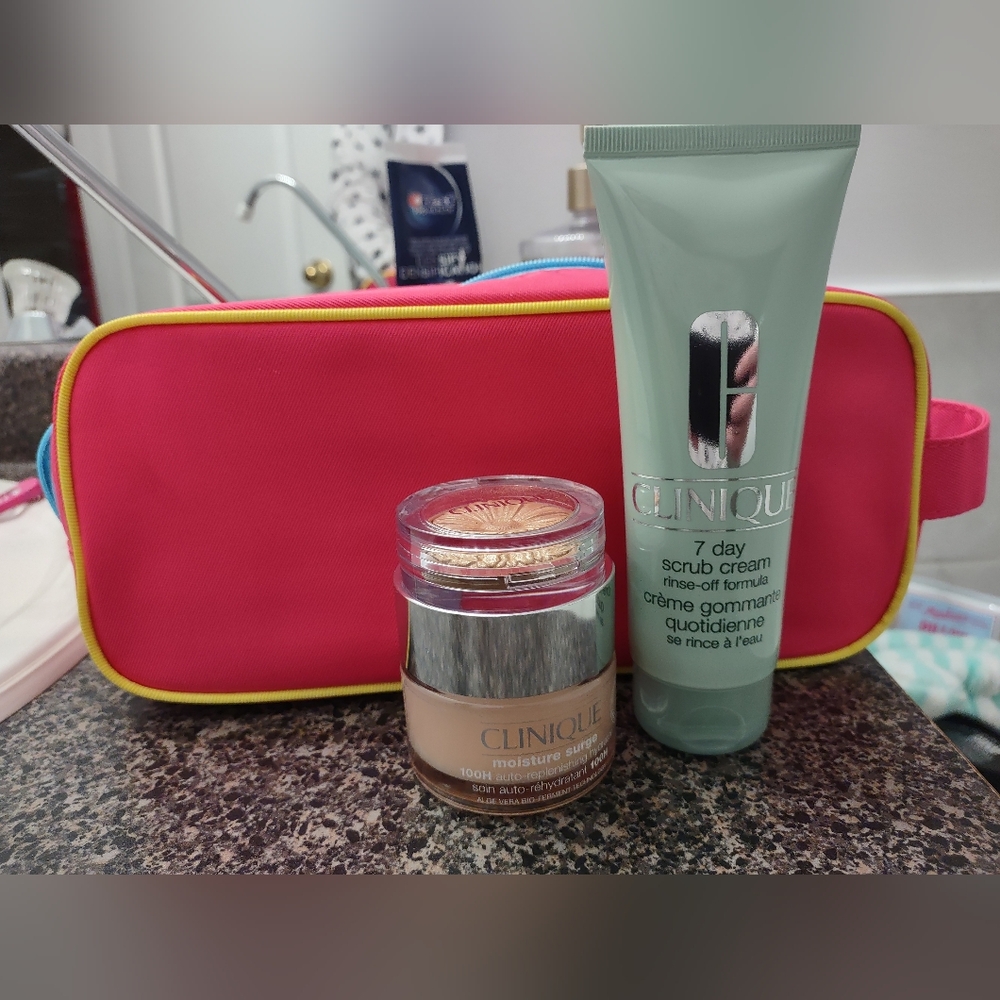 Clinique Skincare Set with Pink Bag